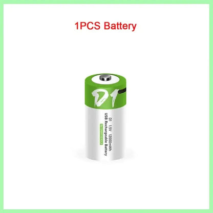 1-8PCS D Size USB Rechargeable Batteries LR20 Li-ion 1.5V 12000mWh with Type-C Cable 1 PCS D CHINA
