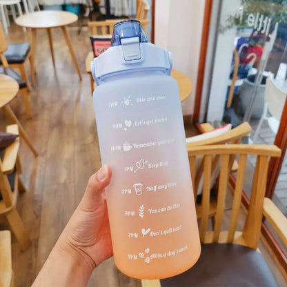 2L Leakproof Sport Water Bottle With Motivational Marks