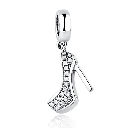 European Zircon Charm Beads 925 Silver Pendant Necklace for Women Gift P479