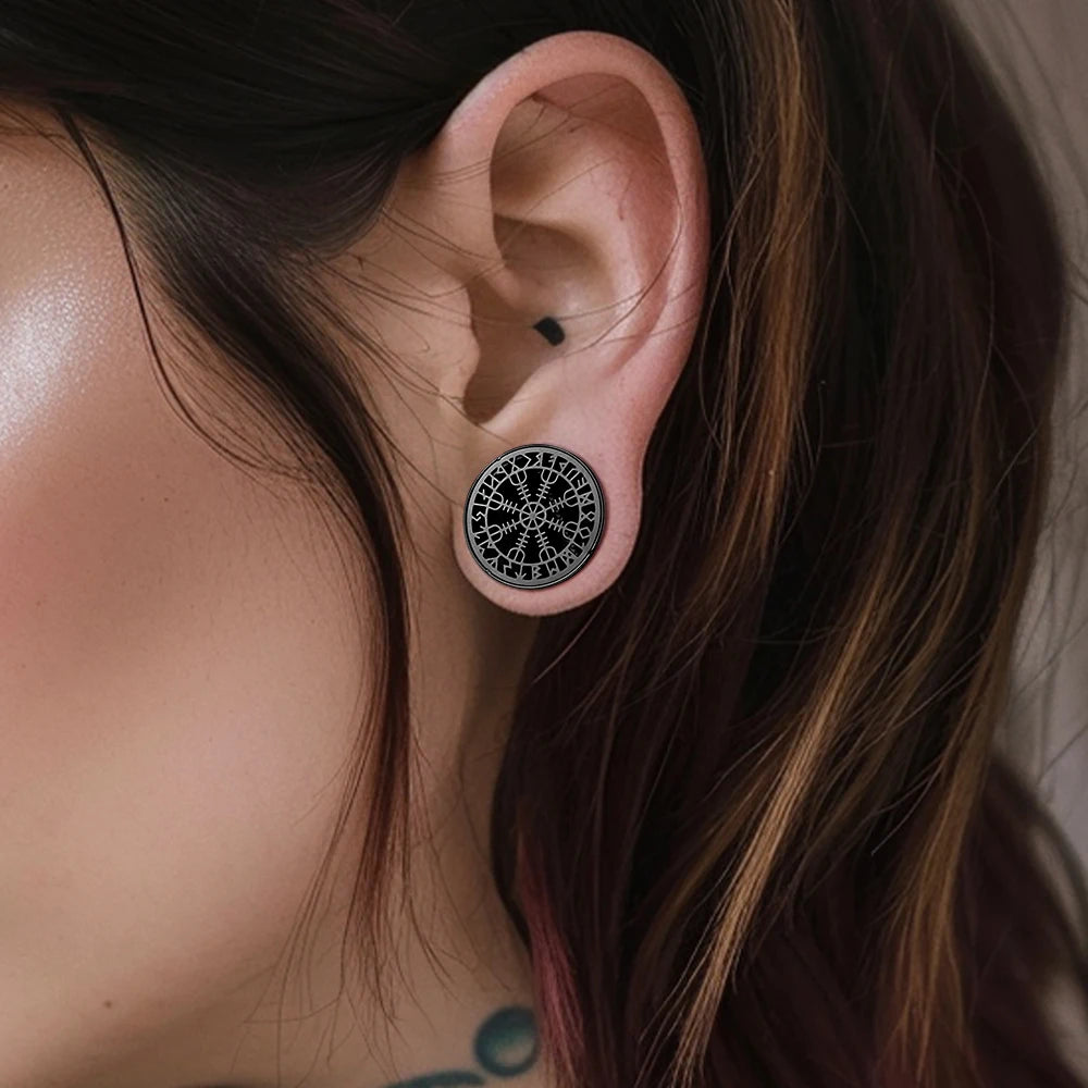 Doearko Fashion Stainless Steel Rune Ear Plugs Tunnels Piercing Expanders Body Jewelry 2PCS Set