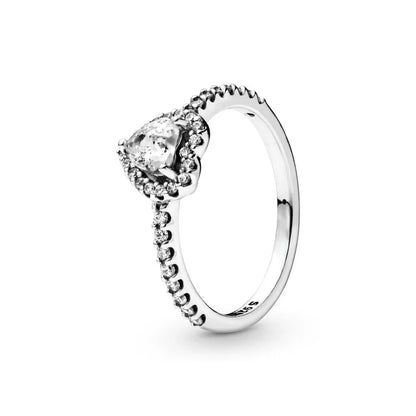 Heartfelt Elegance Red Pink Heart Zircon Ring for Women Sizes 6 to 9 PAR184