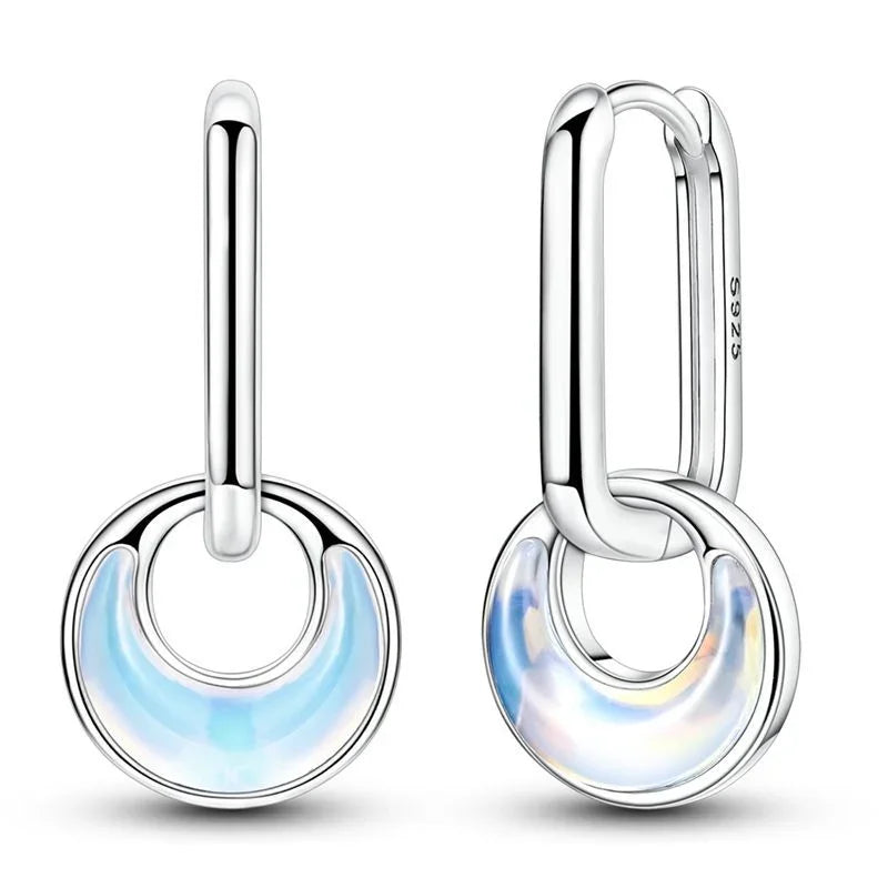 925 Sterling Silver Skull Pumpkin Cross Hoop Earrings Sparkling Zircon Glamorous Women Jewelry