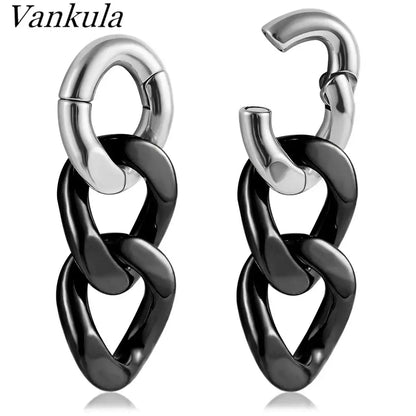 Vankula 2PCS 6mm Stainless Steel Chain Ear Weights Hangers Plugs Jewelry 6 CHINA 6mm