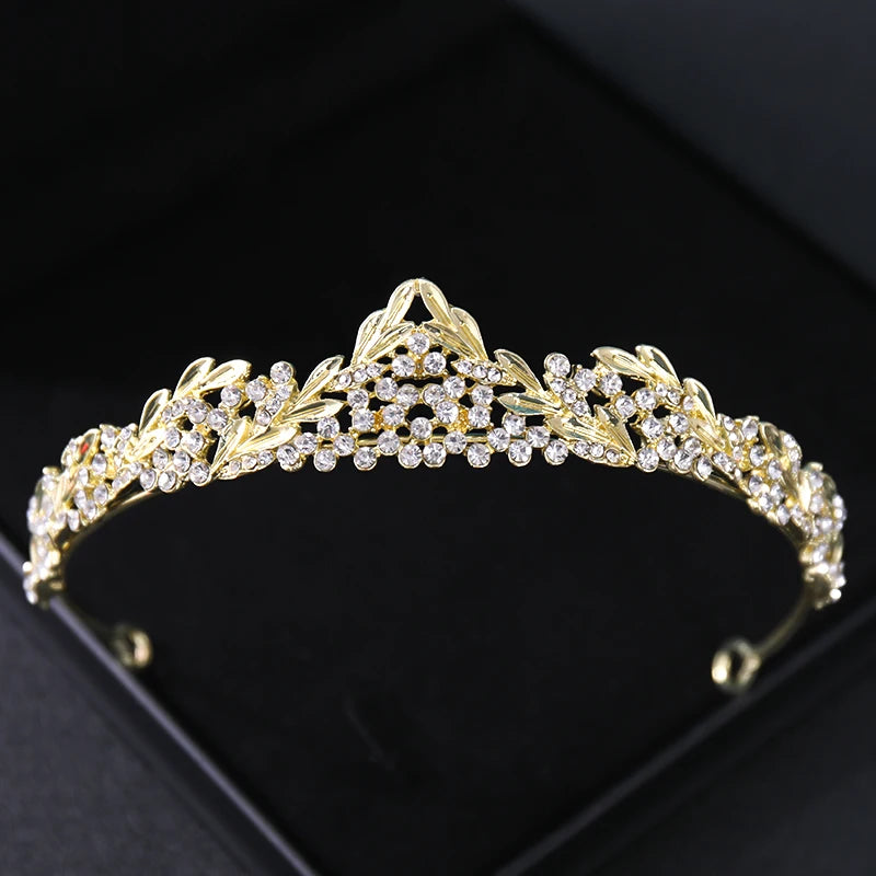 Gold Crystal Bridal Tiara - Top-Rated Rhinestone Headband for Weddings Gold 1