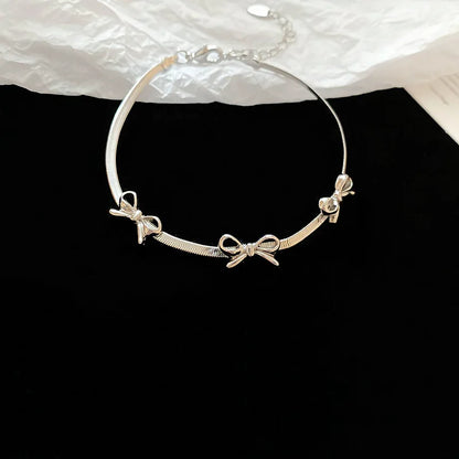 Silver Color Bowknot Bracelets for Women Girls Jewelry Gifts Style3