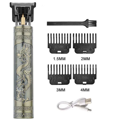 Portable Hair Cutting Machine T9 Vintage Trimmer USB Shaver 060-BronzeDragon