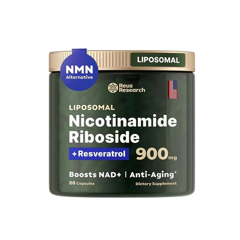 NAD Plus Anti-Aging Supplements for Enhanced Energy Focus and Cellular Health with Nicotinamide Riboside and Resveratrol