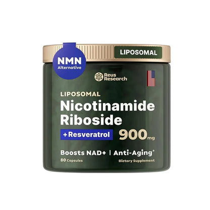 NAD Plus Anti-Aging Supplements for Enhanced Energy Focus and Cellular Health with Nicotinamide Riboside and Resveratrol