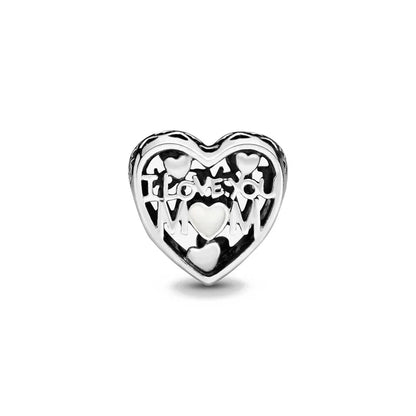 European 925 Sterling Silver Daisy Flower Fish Flag Pendant Bead Charm for Women's Bracelet and Necklace Jewelry
