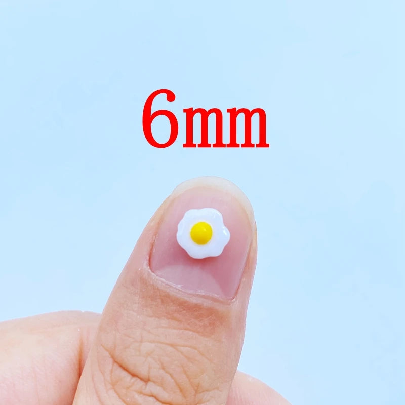 Rhinestone Nail Art Decoration Set 100 Pieces Mini Egg 3D Resin Charms for DIY Manicure