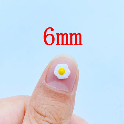 Rhinestone Nail Art Decoration Set 100 Pieces Mini Egg 3D Resin Charms for DIY Manicure