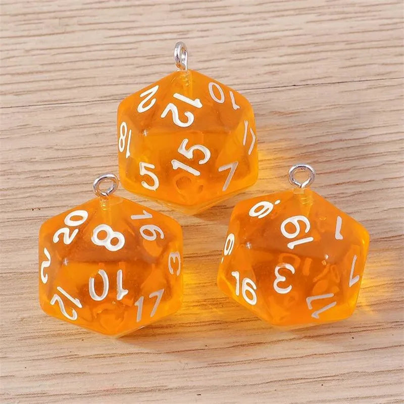 Vibrant 3D Dice Charms Set for DIY Jewelry Making and Creative Accessories