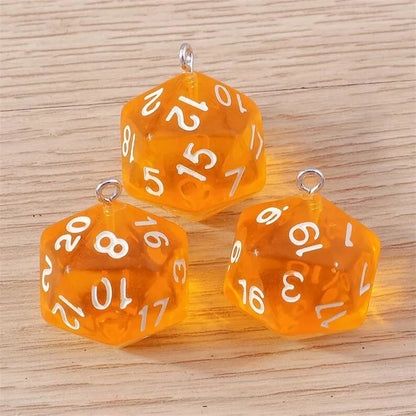 Vibrant 3D Dice Charms Set for DIY Jewelry Making and Creative Accessories