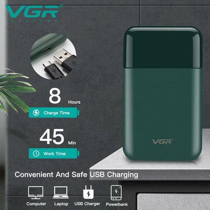 VGR 390 Mini Cordless Beard Trimmer Razor for Men