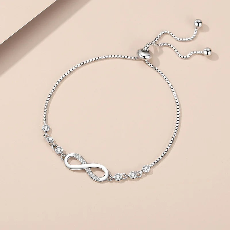 Timeless Elegance: 925 Sterling Silver Heart Tassel Bracelet for Women