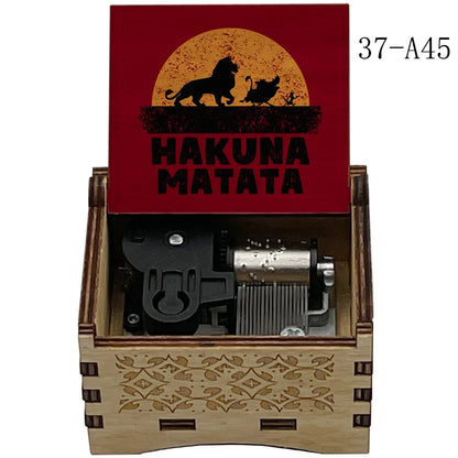 Lion King Wooden Music Box with Can You Feel the Love Tonight Melody for Kids Birthday Party Gift