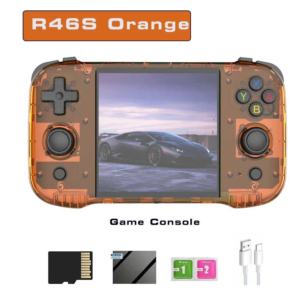 BOYHOM R46S Retro Handheld Game Console Linux RK3566 4.0 Inch IPS Screen 15000 Games Portable Mini HDMI 4000mAh Battery Kids Gift