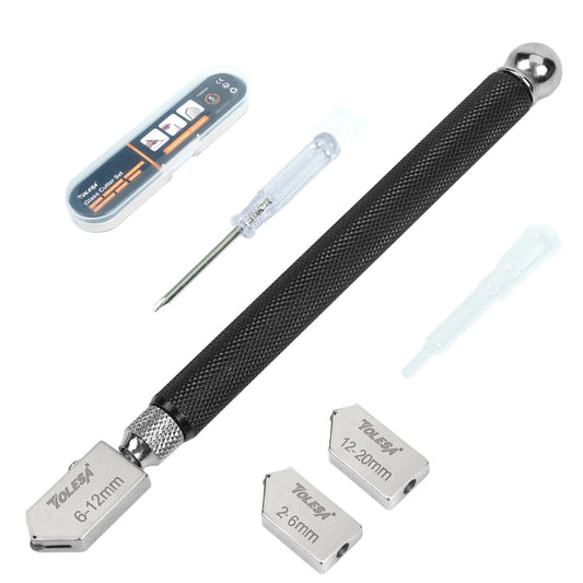 TOLESA Premium Glass Cutter Kit with Automatic Oil Feed - Perfect for Mirrors, Tiles & Mosaics