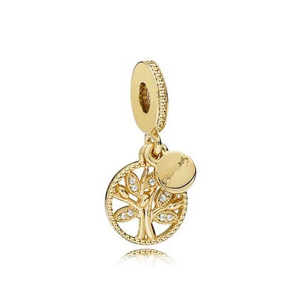 Gold Color Key Lock Cactus Pendant Bead for DIY European 925 Sterling Silver Bracelet and Necklace Jewelry for Women