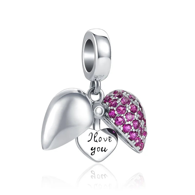 925 Sterling Silver Love Arrow Double Ring Charm for Wedding Anniversary Jewelry A1309
