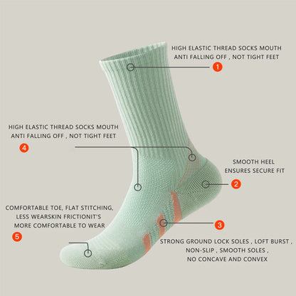 Women Mid Calf Arch Support Cushioned Sports Socks For Tennis