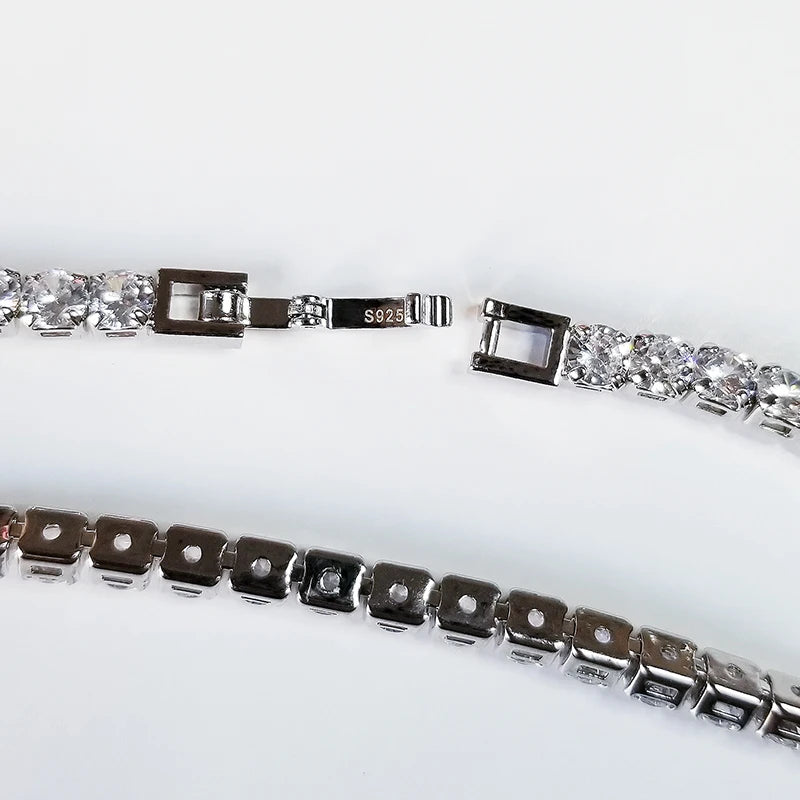 Elegant Sterling Silver CZ Tennis Bracelet for Women Wedding Fashion Jewelry