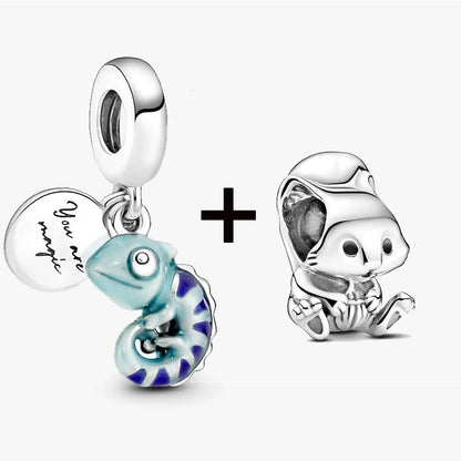 Chameleon and Turtle Pendant Beads for Charm Bracelets Jewelry Gift BD13