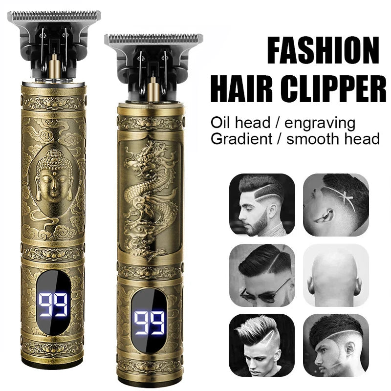 Vintage T9 Hair Clippers for Men Electric Beard Trimmer Kit with Long Battery Life