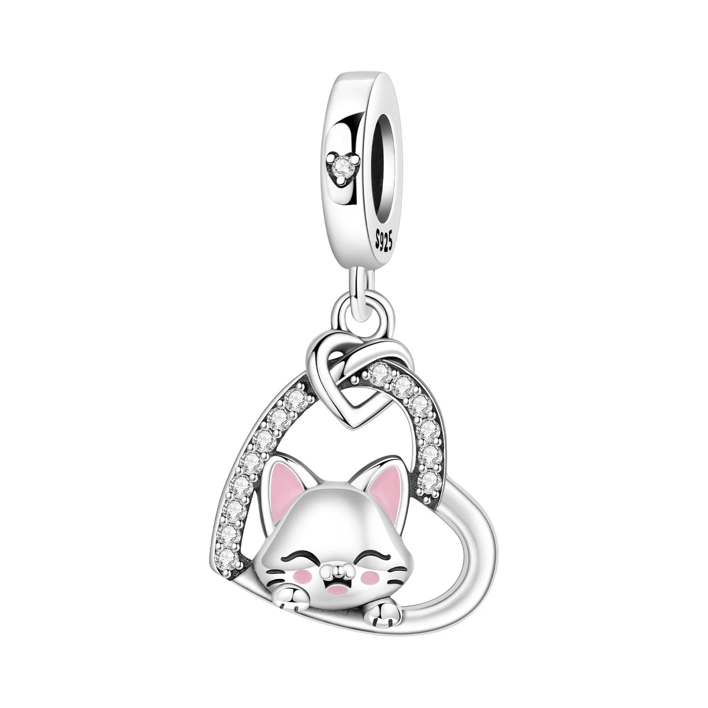 925 Sterling Silver Cute Pet Animal Pendant Charm Gift