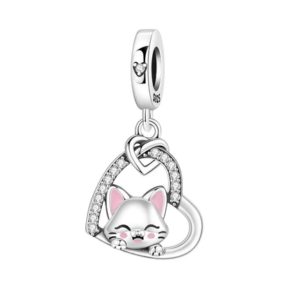 925 Sterling Silver Cute Pet Animal Pendant Charm Gift