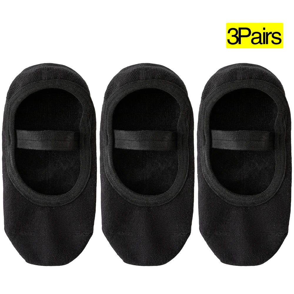 3 Pairs Womens No Show One Band Anti Slip Yoga Socks
