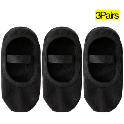 3 Pairs Womens No Show One Band Anti Slip Yoga Socks