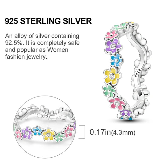 New 925 Sterling Silver Women Heart Shaped zircon Starmoon Ring Fine Engagement Wedding Jewelry Gifts SER104