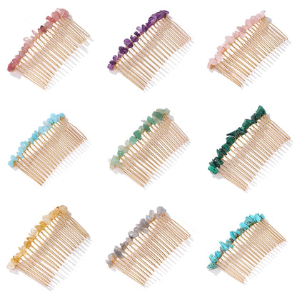 Crystal Bliss Hair Combs - Healing Quartz Stone Hair Accessories for Weddings & Special Occasions