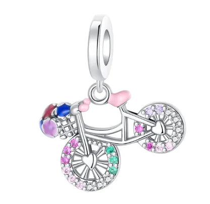 Original 925 Sterling Silver Magic Cube Charm Bead Pendant with Zircon for Bracelet and Necklace Jewelry