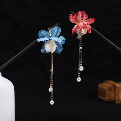 Vintage Luminous Tassel Hairpin Wooden Hanfu Hair Stick Elegant Chinese Headdress Gift
