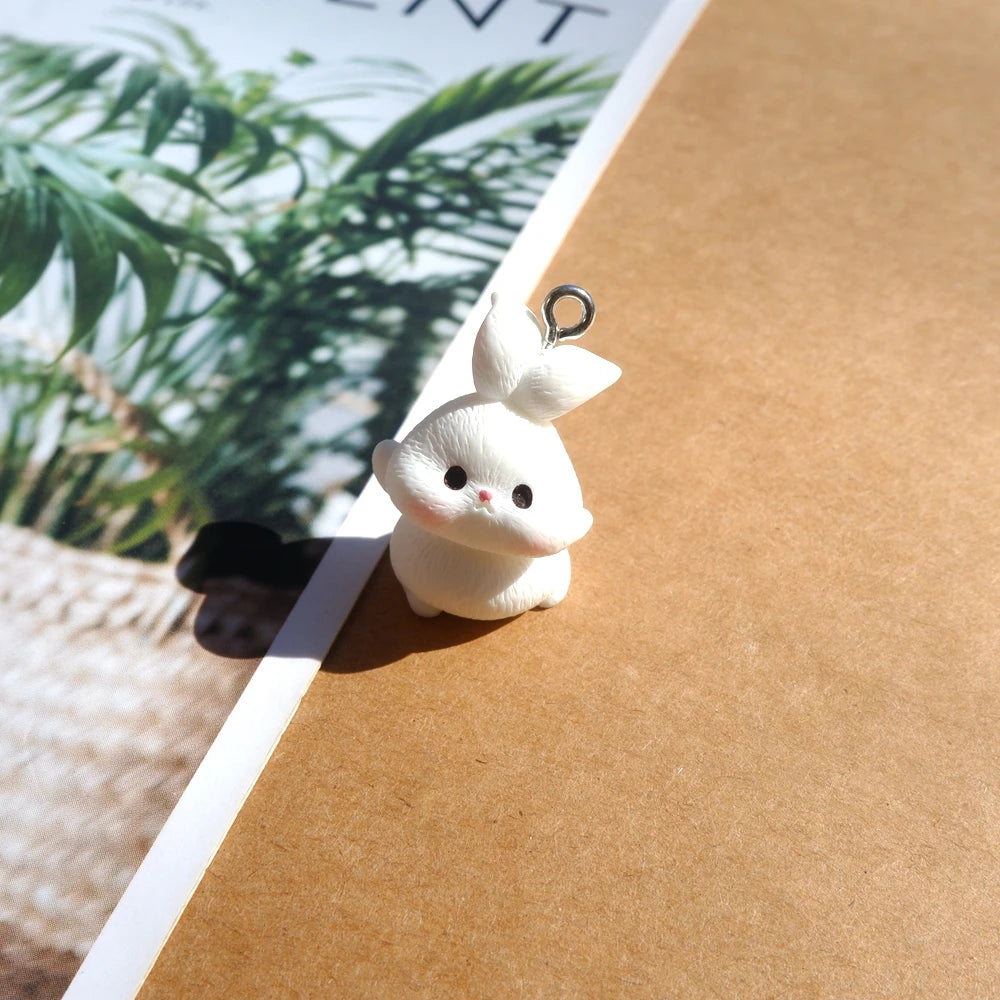 3D Resin Rabbit Charms Set for DIY Jewelry and Crafting