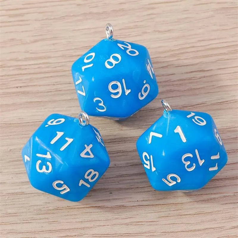 Vibrant 3D Dice Charms Set for DIY Jewelry Making and Creative Accessories