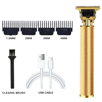 Vintage T9 Rechargeable Hair Trimmer for Men Stainless Steel Blade with Fast Charging