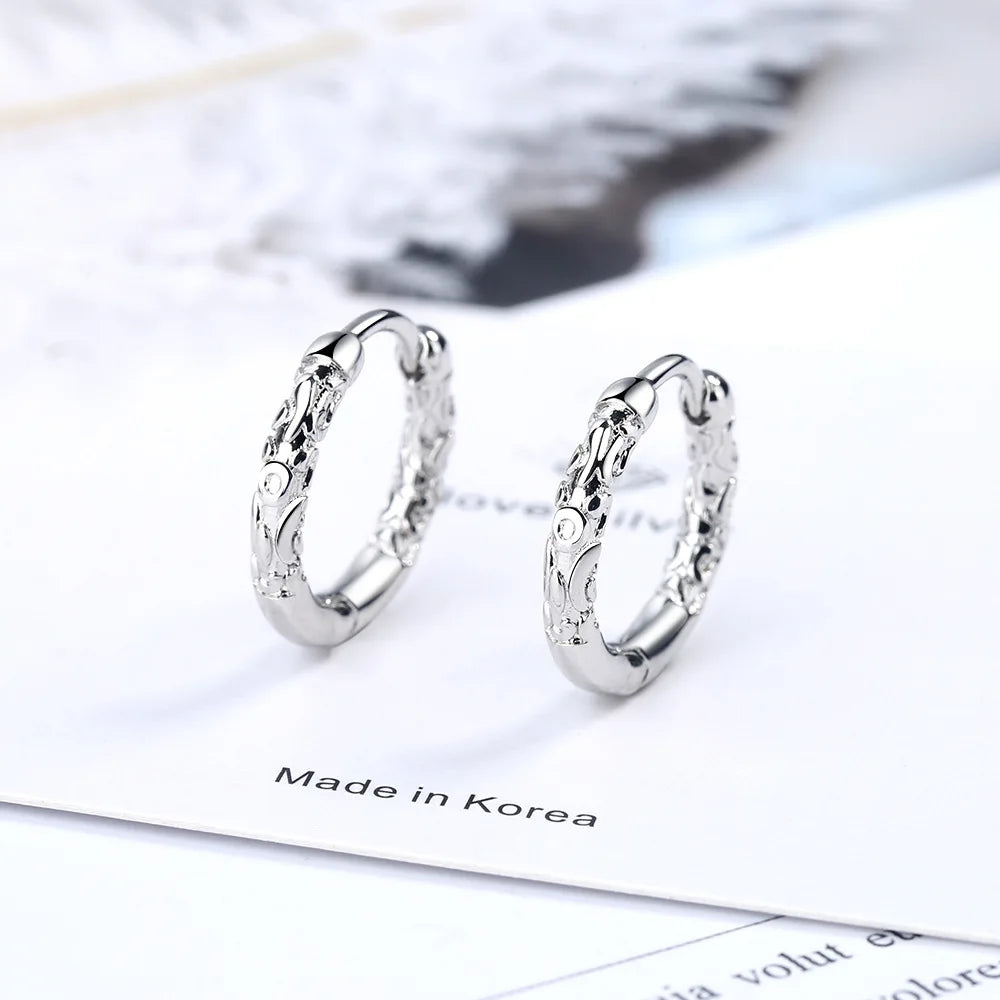 Elegant 925 Sterling Silver Zircon Stud Earrings for Women's Wedding and Engagement