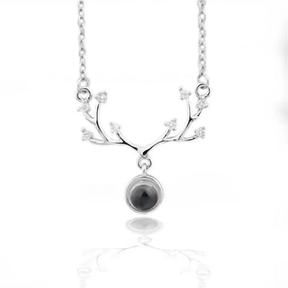 100 Languages I Love You Projection Pendant Necklace for Women silver-3