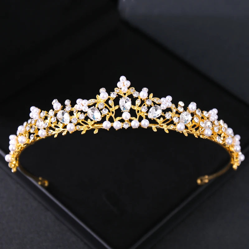 Gold Crystal Bridal Tiara - Top-Rated Rhinestone Headband for Weddings Gold 4