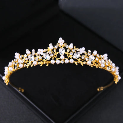 Gold Crystal Bridal Tiara - Top-Rated Rhinestone Headband for Weddings Gold 4