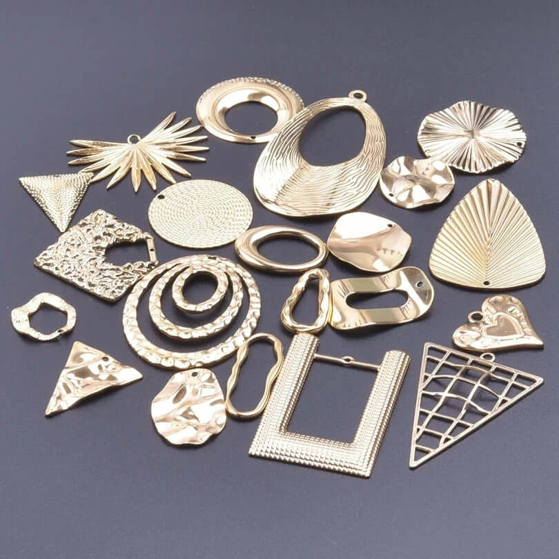 4Pcs Lot Stainless Steel Geometric Hammered Heart Dangle Charms for DIY Jewelry Making