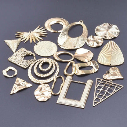 4Pcs Lot Stainless Steel Geometric Hammered Heart Dangle Charms for DIY Jewelry Making