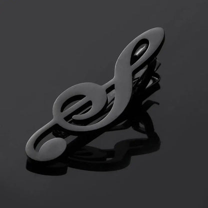 Creative Treble Clef Guitar Tie Clip for Men Titanium Steel Music Accessory Style 5