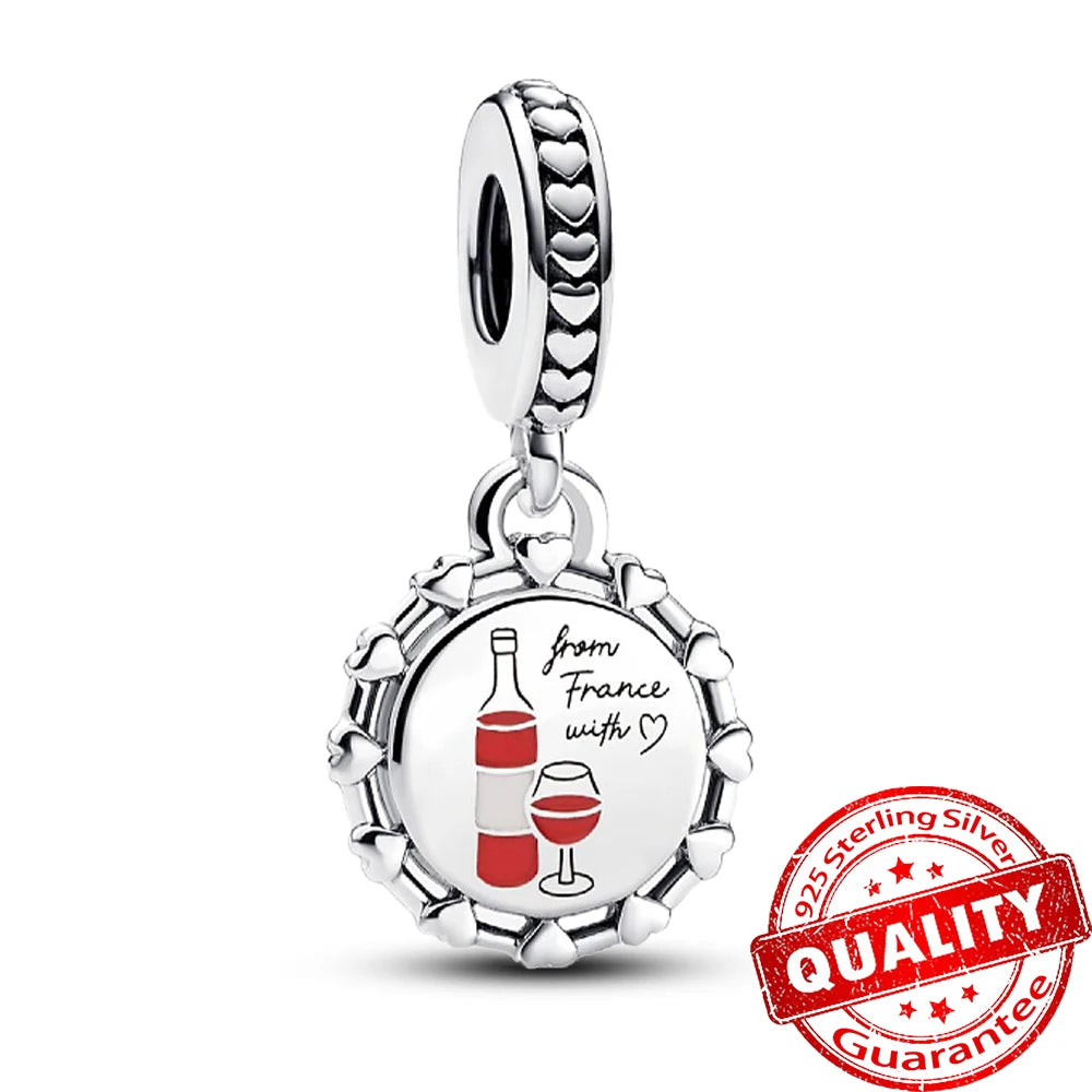 Ocean Series Sterling Silver Starfish and Coral Charm Pendant for Bracelets FCC529