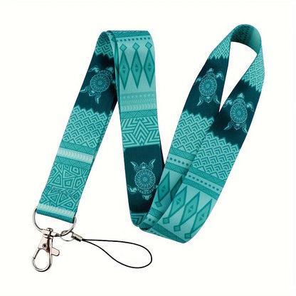 Green Turtle Neck Strap Lanyard for Mobile Phones and Keychains