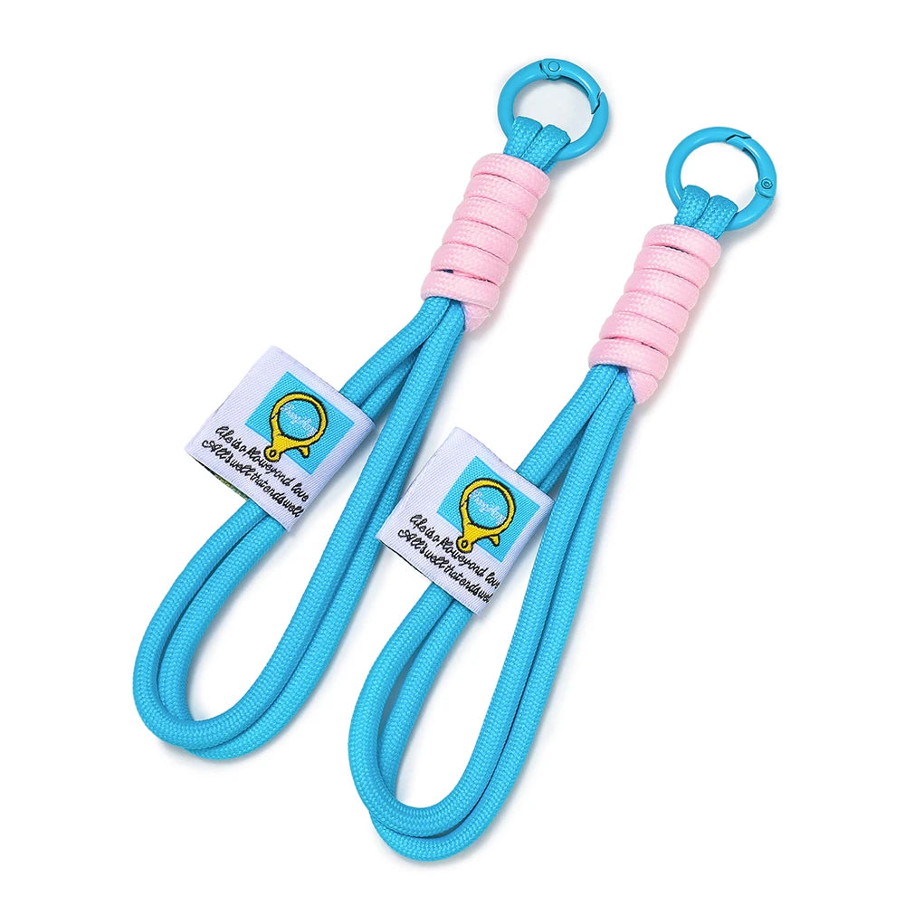 Iridescent Braid Rope Keychain Carabiner for Backpack and DIY Jewelry