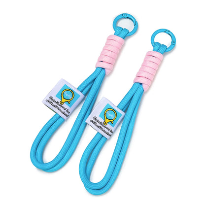 Iridescent Braid Rope Keychain Carabiner for Backpack and DIY Jewelry